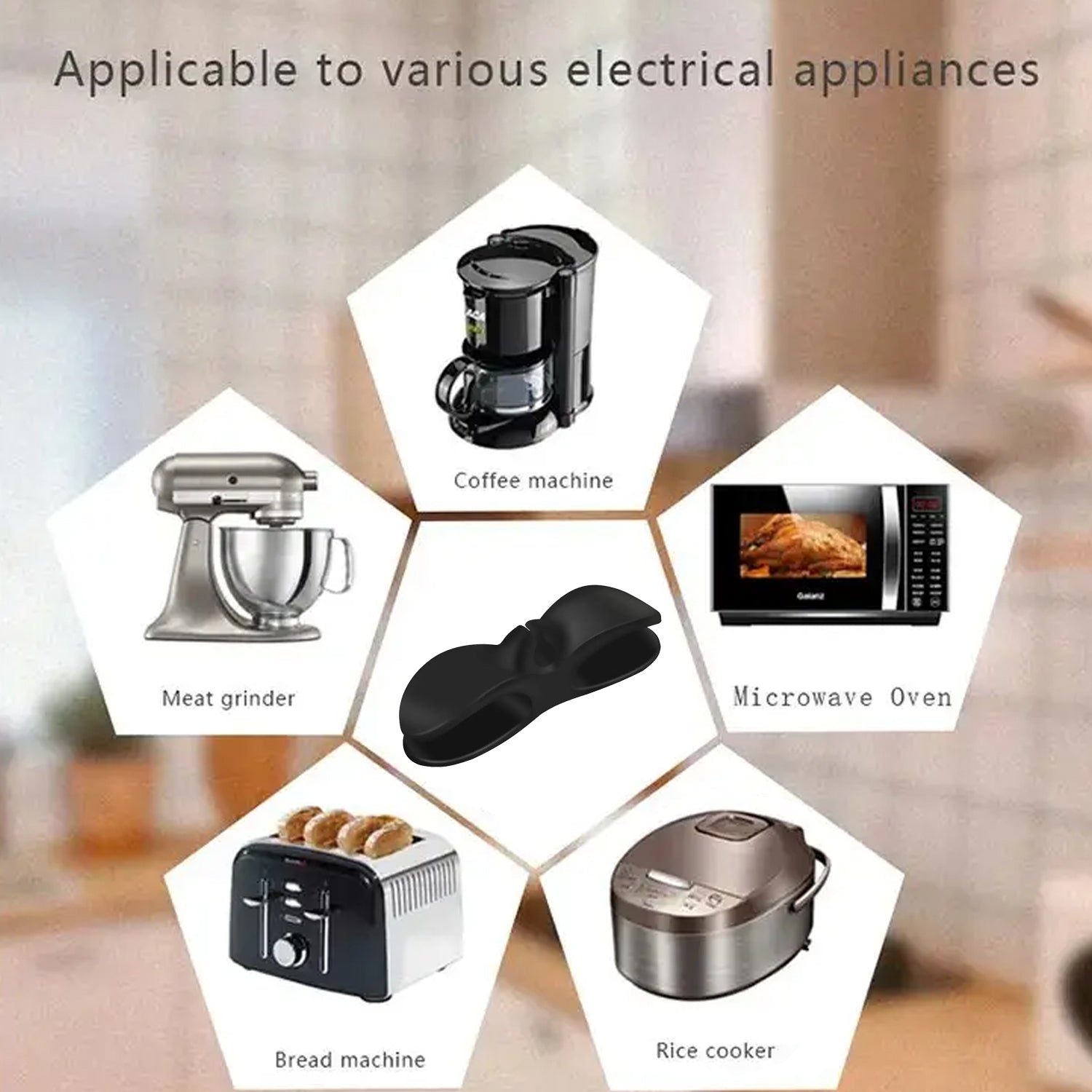 Compact cable guide for tidy kitchen setup. Compact cable guide for tidy kitchen setup.
